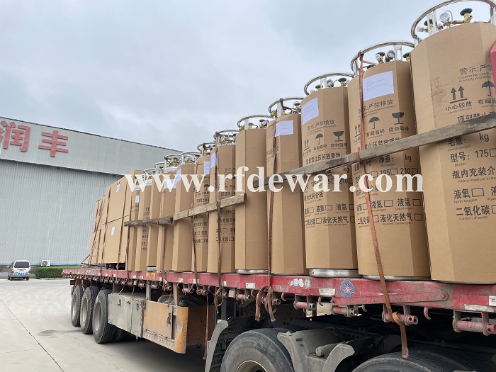 One full truck of cryocylinders shipping for customers